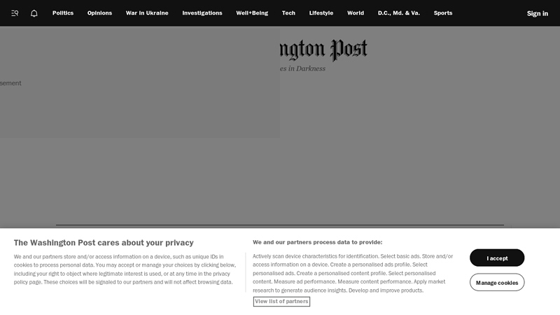 washingtonpost.com - nation, world, technology and Washington area news and headlines
The Washington Post is a leading source for news and video on politics, national, federal government, foreign policy, business, green issues, science and local issues. We also offer award-winning opinion writing, entertainment information and restaurant reviews. Our local coverage includes reporting on education, crime, weather, traffic, real estate, jobs and cars for DC, Maryland and Virginia.
The Washington Post is a leading source for news and video on politics, national, federal government, foreign policy, business, green issues, science and local issues. We also offer award-winning opinion writing, entertainment information and restaurant reviews. Our local coverage includes reporting on education, crime, weather, traffic, real estate, jobs and cars for DC, Maryland and Virginia.